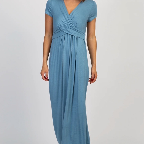Pinkblush Blue Wrap Dress - Picture 4 of 10